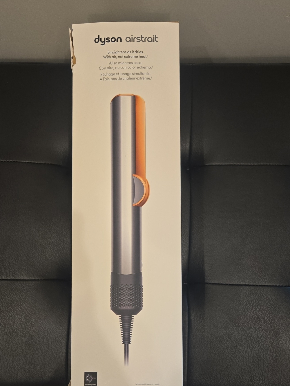 Dyson Airstrait Hair Straightening Tool in Silver and Orange